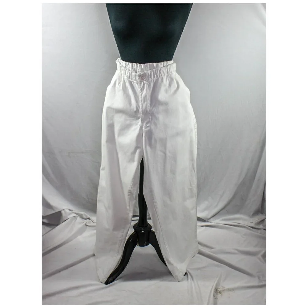 Izod Jeans White Cotton Pants Elastic Drawstring Waist Size XL